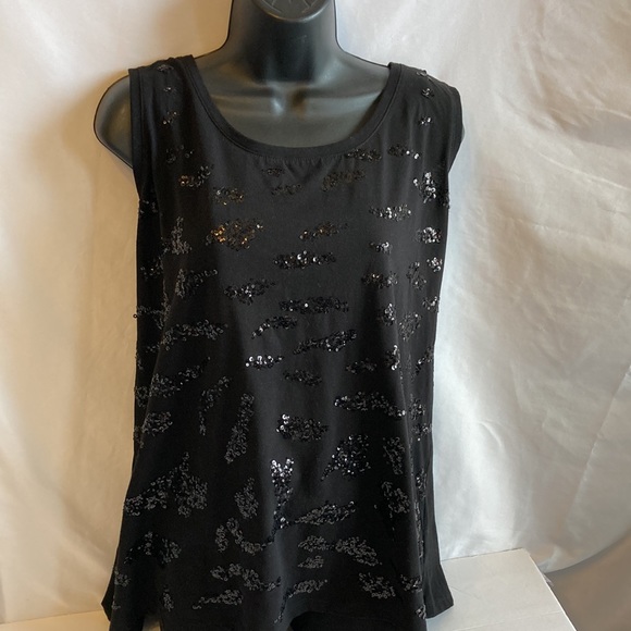 Onque Woman Black Sequined Tank Top Size 2X - Picture 2 of 8